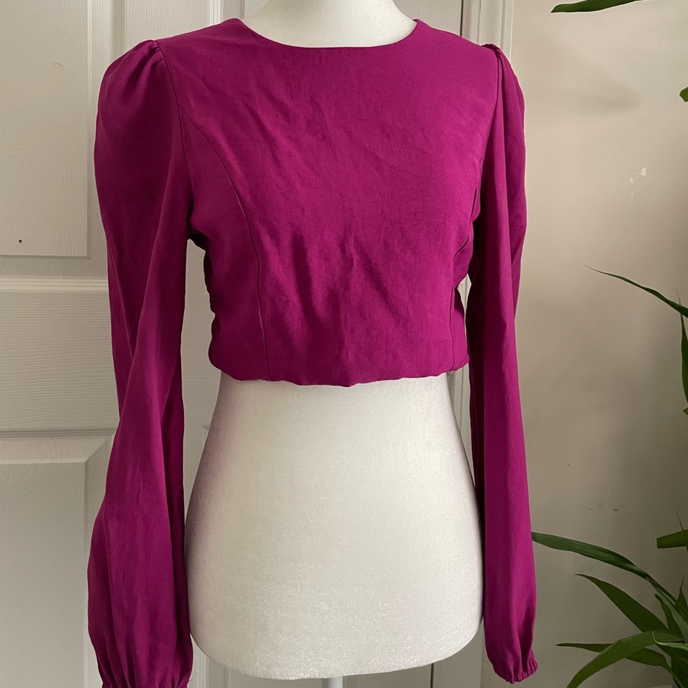 Cropped long sleeved blouse